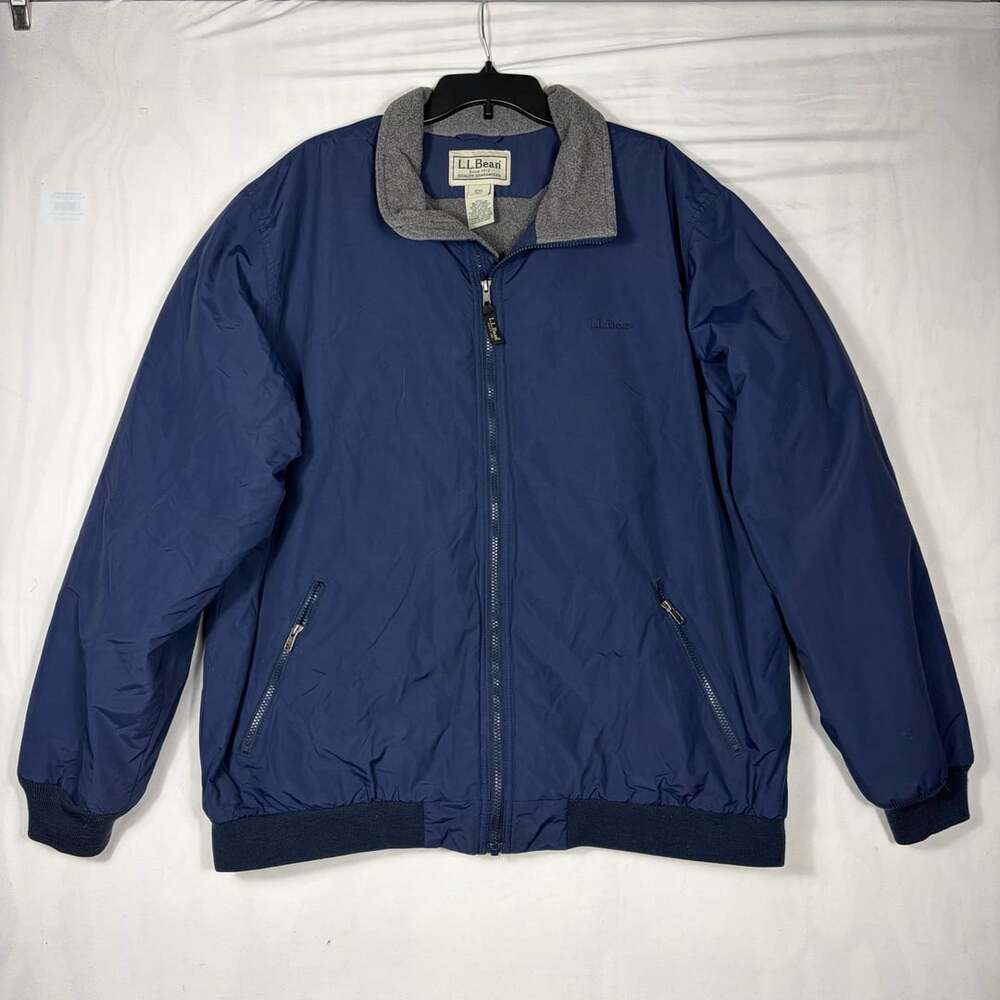 L.L. Bean Warm-Up Jacket Size XXL Tall Blue Fleece Lined